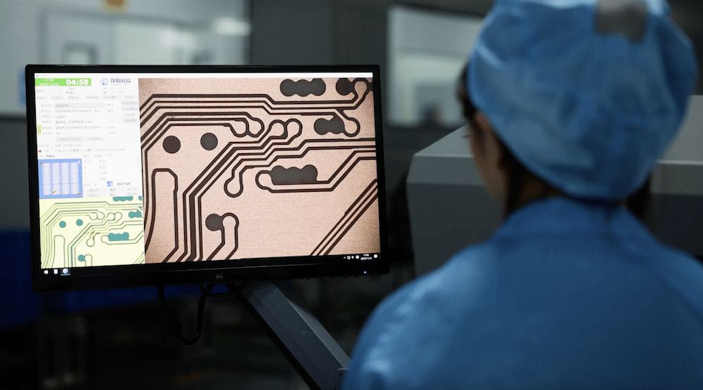 Computer screen showing AOI-testing | NCAB Group