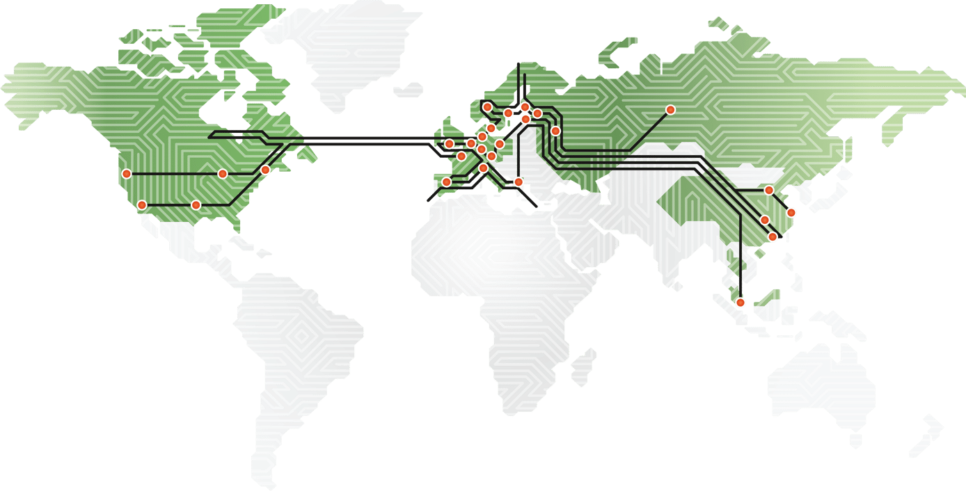 NCAB Group world map with local offices