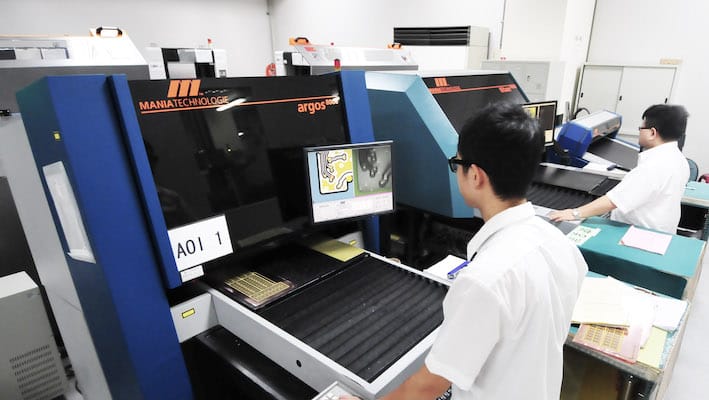 AOI machine in a Taiwanese PCB factory | NCAB Group