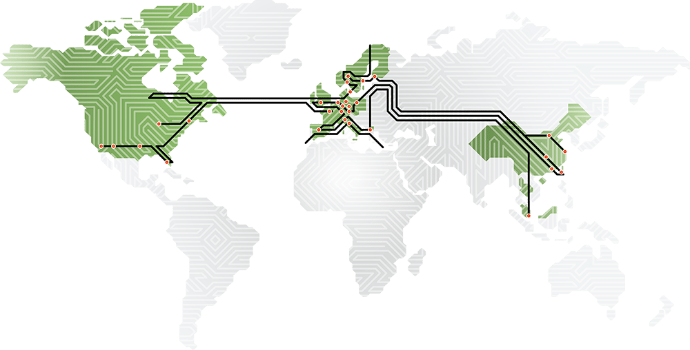 World map with NCAB offices | NCAB Group