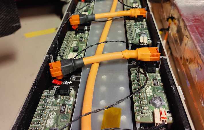 The battery for the formula student car with mounted PCBs .